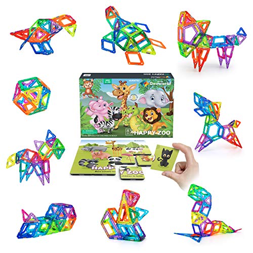 Hurtle Magnetic Building Blocks For Kids - Preschool Learning Toys Shapes Block Educational Magnet Tiles Kids Toy Set - Safe Durable Non-Toxic Magnetic Blocks For 3-Year-Old And Up Hurmt83 (83 Pcs) #TOP6