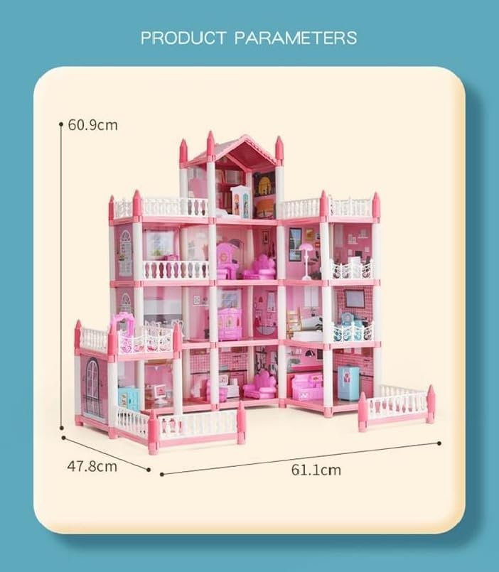 Image of Barbiieee 13-Room Luxury Doll House Playset with Furniture for Kids 6+