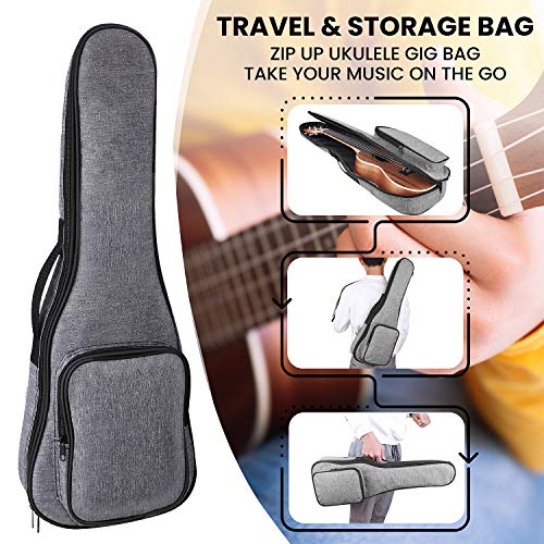 ranch concert ukulele - ukelele 2334 beginner professional kit with 12 online lessons gig bag tuner strap aquila strings set