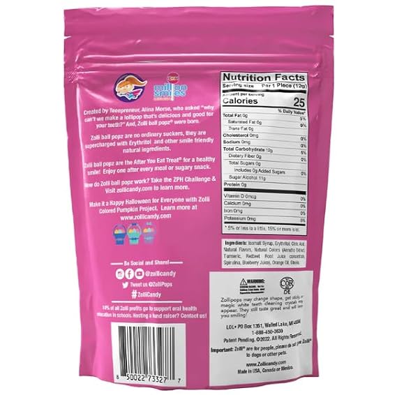Zollipops Zolli Ball Popz Lollipops Clean Teeth, Easter, 3.1oz