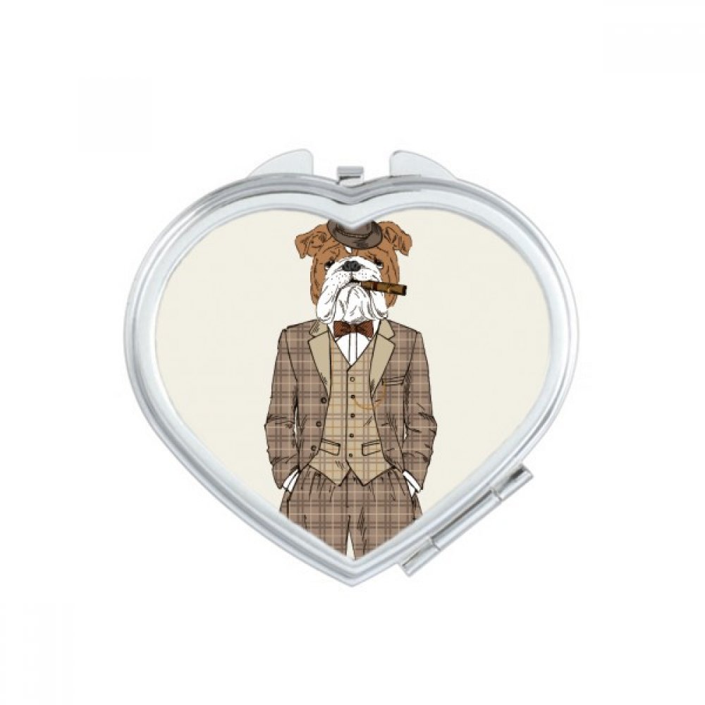 Miroir compact portable chien aquarelle multicolor pour retoucher son maquillage en voyage ou au bureau