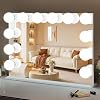 FENCHILIN 32 x 23 Inch Vanity Mirror with Large Replaceable Bulbs Smart Hollywood Makeup Mirror with Lights Tabletop Wall-Mounted Setting for Bedroom Home Vanity Desk, White