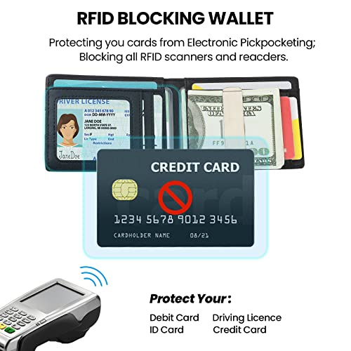 Gvmcse Carbon Fiber Wallet For Men With 9 Card Slots And A Id Window Rfid Blocking Bifold Wallets Slim Minimalist Credit Card Front Pocket Gift Box Packing (Matte Black) #TOP2