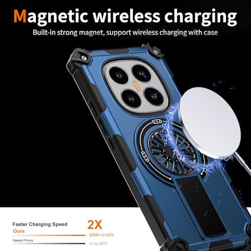 Coque Xiaomi Redmi Note 14 Pro 5G Asuwish avec protège-écran et béquille bleu - 3