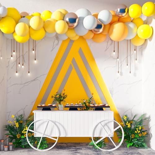 Image of RUBFAC 129pcs Yellow Balloons Different Sizes 18 12 10 5 Inch Latex Balloon Garland Arch Kit for Masquerade Party Decoration Gender Reveal Graduation Anniversary Baby Shower Party Supplies