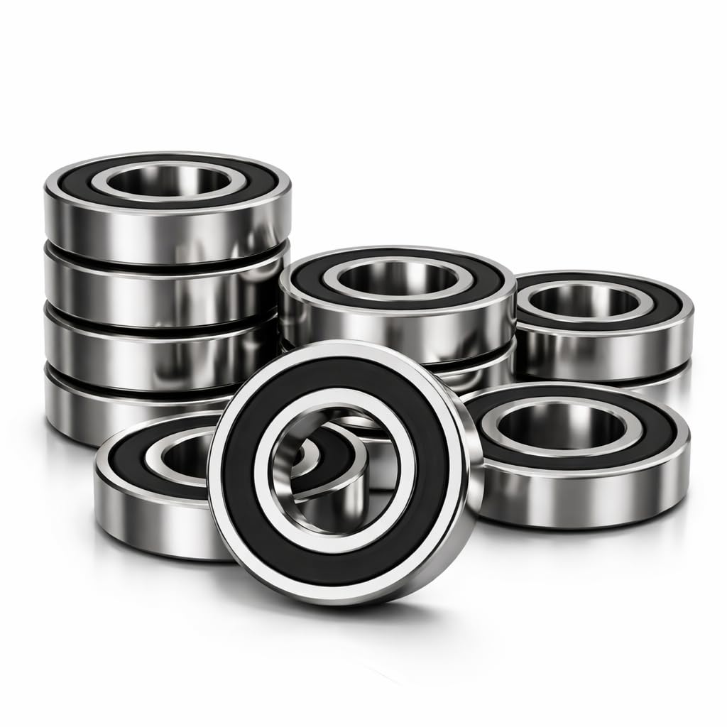 10 pcs 6007-2RS Bearing - Lubricated Chrome Steel Sealed Ball Bearing - 35x62x14mm Bearings with Rubber Seal & High RPM Support for Machine Tools,Wheels,ousehold Appliances,Agricultural Equipment