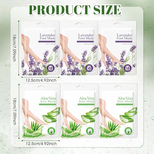 WEILAOK Mascarilla Pies, Mascarilla Pies Exfoliante, Calcetines Hidratantes para Pies, Mascarilla Exfoliante de Pies para Callos y Piel Seca para Hombres y Mujeres, 6 Piezas - imagen 7