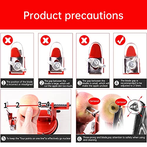 Apple Peeler,Apple Peeler Slicer Corer With Suction Base,Durable Heavy Duty Die Cast Magnesium Alloy Peelers(1Extra Blades) (Green) #TOP4