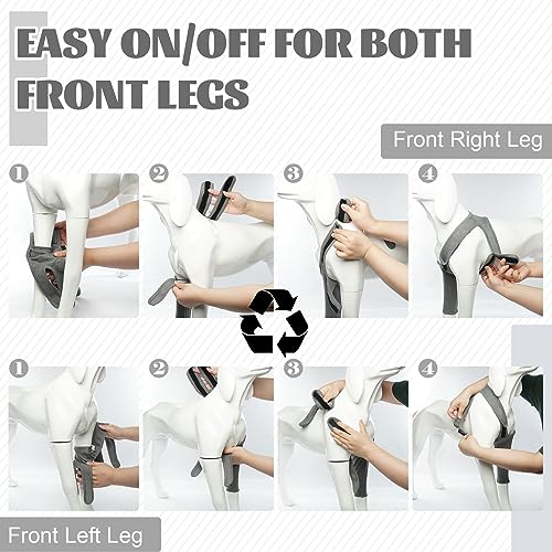 Image of ROZKITCH Dog Elbow Protector for Front Right Left Leg, Pet Prevent Licking Wound Elbow Knee Protector, Dog Recovery Suit Cone Collar Alternative for Sprain ACL CCL Arthritis Joint Care Grey XXS