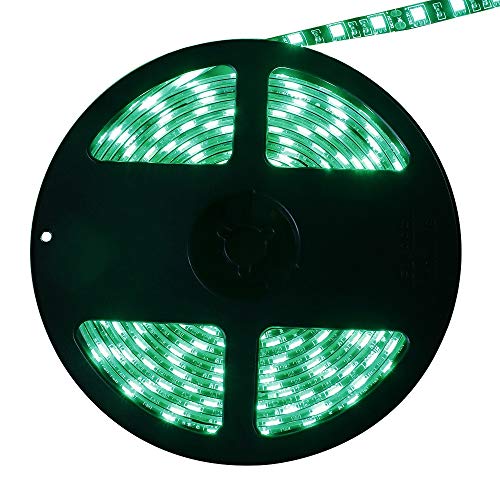 Lighten Glimmer LED Light Strip 5050 Black PCB 5M 300 LEDs Flexible Rope Lights DC12V High Brightness LED Backlighting Green Waterproof IP65