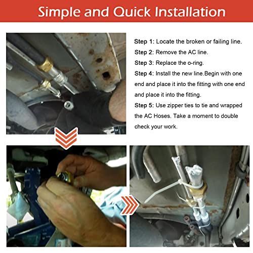 C68100 Rear Ac Line Set Air Conditioning Hoses Fit For 2012 2013 2014 2015 2016 2017 2018 2019 Dodge Caravan/Grand Caravan/Chrysler -Country & Town Minivans (23Pcs) #TOP4