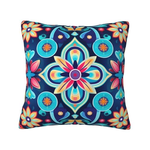 Kissenbezug 50x50 cm 2 Stück Kissenbezüge Samt Dekokissen Mandarine Sofakissen Kissenhülle Zierkissenbezüge Couch Kissen Blume Weich Kissen mit Bezug für Sofa Auto Patio Garten Zimmer Deko -TR347