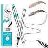 Microblading Eyebrow Pencil, Eyebrow Pen with an Upgrade Micro-Fork Tip Applicator, Waterproof Long-Lasting Microblading Brow Pen, Brow Pencil for Natural Looking Brows Makeup, Dark Brown
