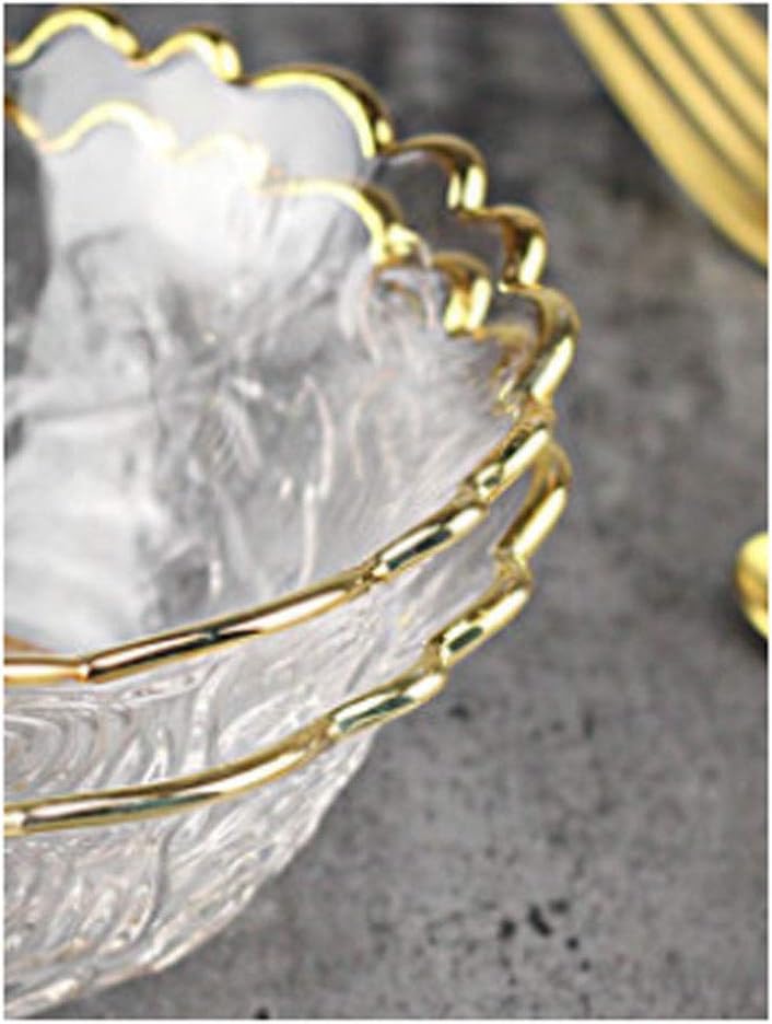 Bowls Dessert Bowl,Phnom Penh Glass Bowl,Round Crystal Glass Bowl Dish Plate (Color : 1) (2)