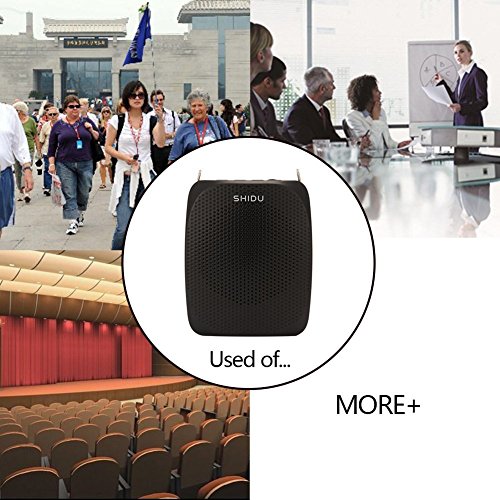 SHIDU Spraakversterker, draagbare geluidsluidspreker (10 W) met 7,4 V/2000 mAh lithium batterij en microfoon headset, oplaadbare mini-stemversterker voor trainers, leraren, reizigers, vergaderingen - Image 8
