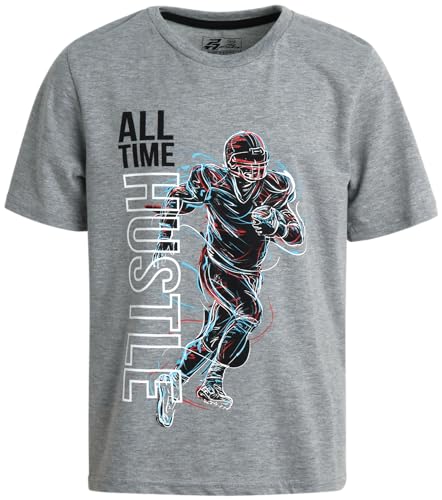 Pro Athlete Boys T Shirts - 4 Pack Performance Athletic Shirts for Boys - Crewneck Short Sleeve Graphic Tees (Size: 5-16)4
