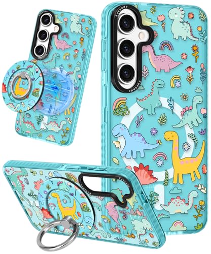 Coque Samsung S24 Plus avec Magsafe et motif dinosaure kawaii en TPU