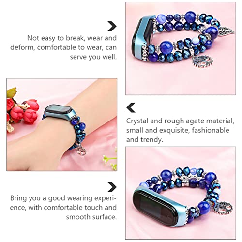 Correa de ágata de mijo pulsera ajustable con bisel de cristal 6