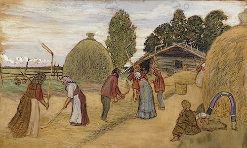 Image sur toile Aire de battage de Kustodiev - Idée déco salon 60x90cm