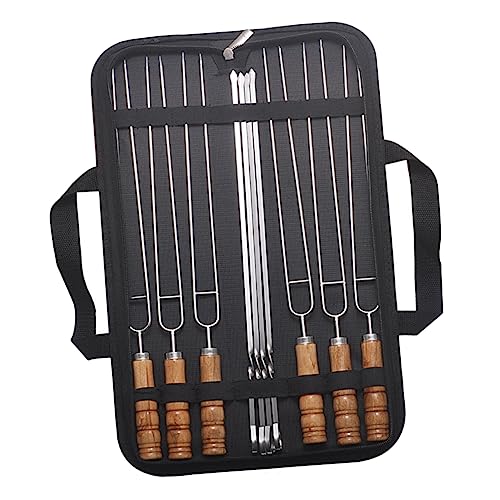 GALPADA 10pezzi Spiedo Con Manico in Legno Per Barbecue Bastoncini in Inossidabile Spiedo Per Infilzare Carne e Verdure Facile Da Pulire e Riutilizzare