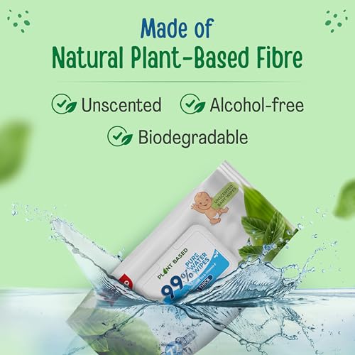 Image of LuvLap Plant Based 99% Pure Water Extra Thick Unscented Baby Wipes, 72s, with Aloe Vera & Vitamin E, pH Balanced, Paraben Free, Ideal for Delicate Skin, Dermatologically Tested