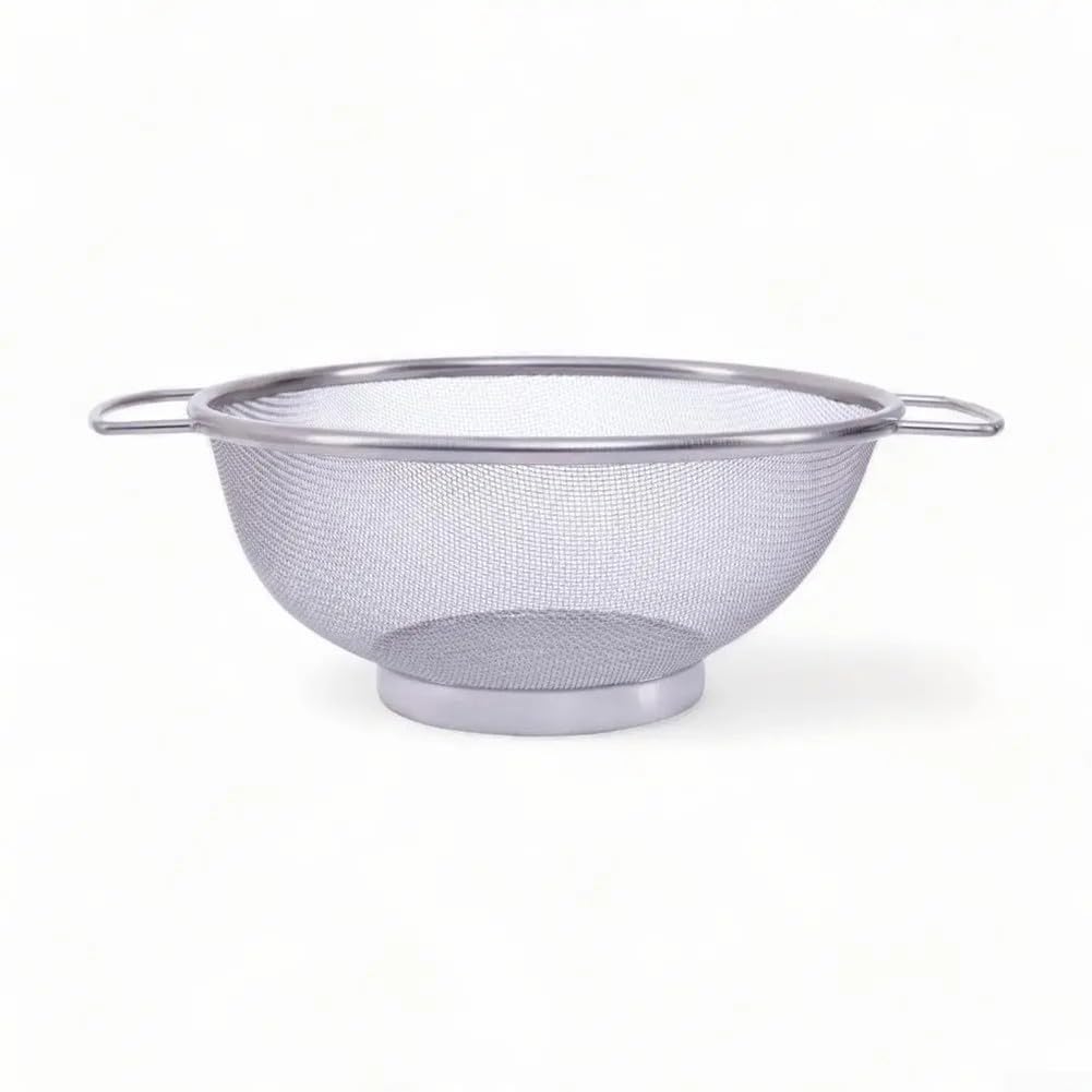 Stainless Steel Fine Mesh Sieve with Double-Side Handles - 20cm Diameter Kitchen Strainer,For Sifting Flour and Draining Pasta