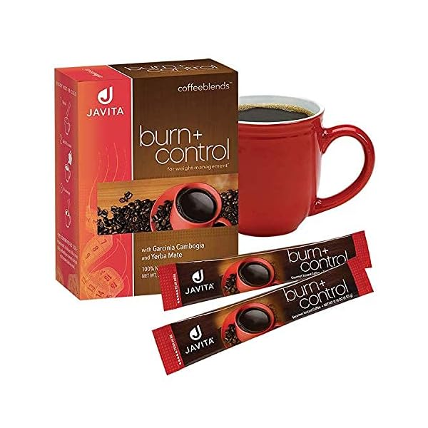 Javita Burn + Control Instant Coffee - Weight Management Herbs, Contains Garcinia Cambogia & Yerba Mate, Slimming Coffee with Help of Exercise, Keto Coffee, Dieters Drink, 24 (4.55g) Sticks