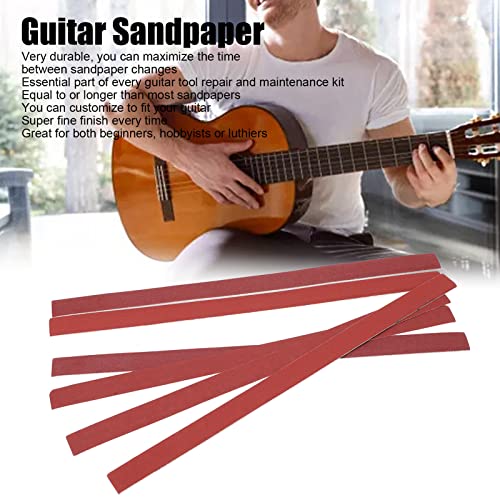Lixa de papel de substituição de guitarra, polimento profissional 6 peças tiras de lixa de guitarra