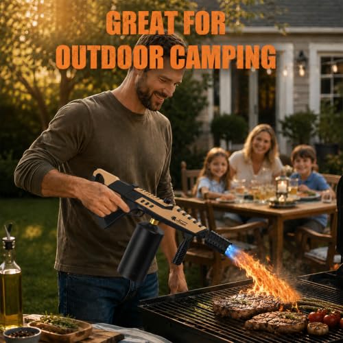 Image of ARTFLAMM Powerful Propane Torch, Kitchen Blow Torch with Adjustable Flame, Detachable Cooking Torch for Searing Steak, Camping, BBQ, Welding (Tank Not Included)