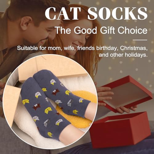 Justay 5 Pairs Womens Cat Socks Novelty Funny Cotton Socks Cute Cat Claw Socks Animal Ankle Socks Gifts For Women thumb #6