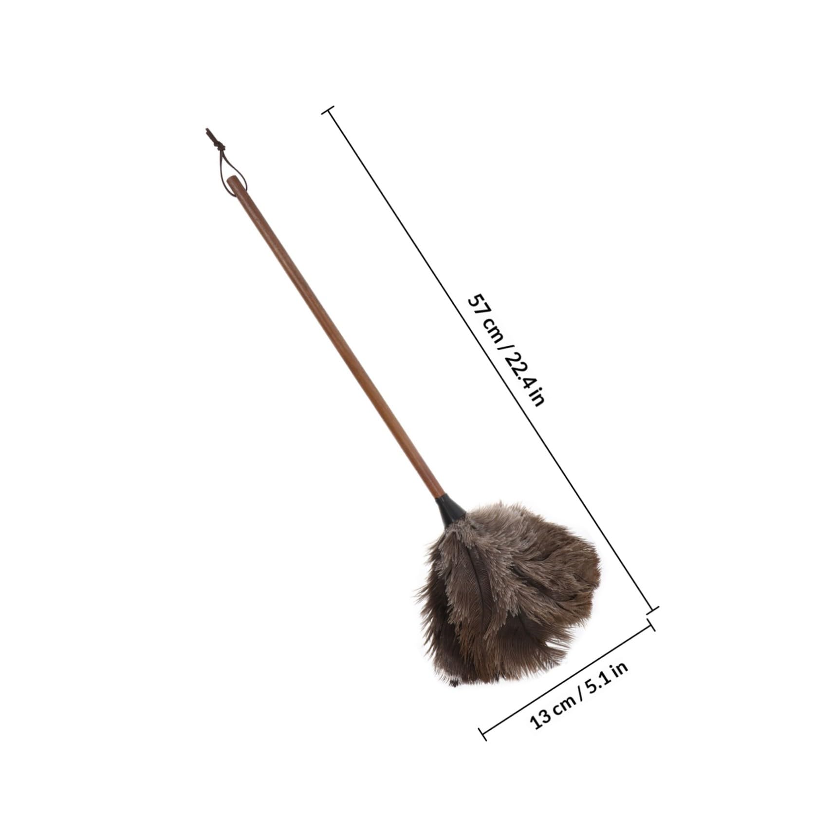 Plumero De Plumas De Avestruz Negro Mango De Nogal Mate, Herramienta De Limpieza Para Hogar, Capturador De Polvo Sin Químicos, Polvo Para Muebles, Uso Doméstico