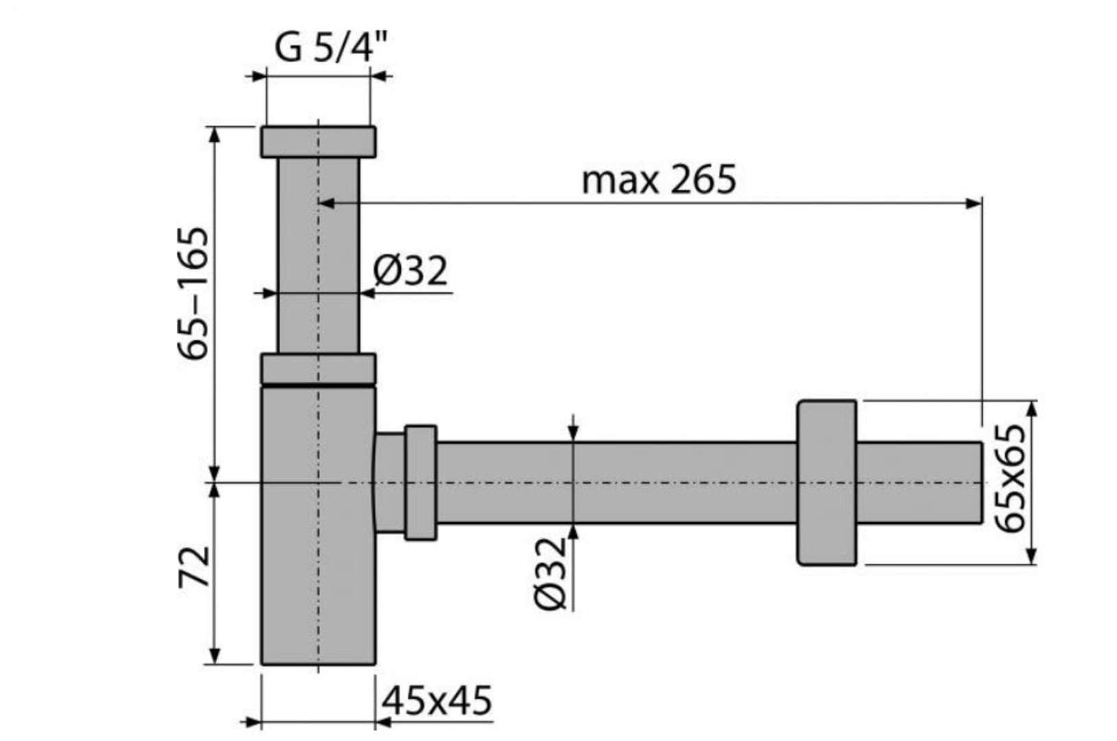 Alcaplast Design Siphon - Geruchsverschluss für Waschtisch Ganzmetall Farbe: Chrom
