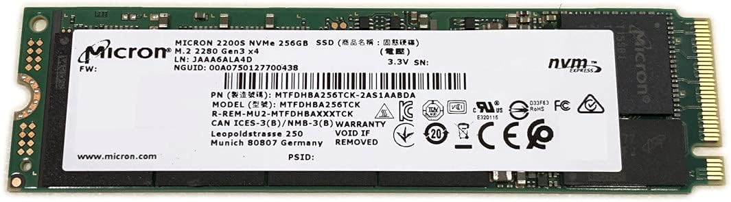 Amazon.com: Micron SSD 256GB 2200S M.2 2280 80mm NVMe PCIe Gen3 x4 ...