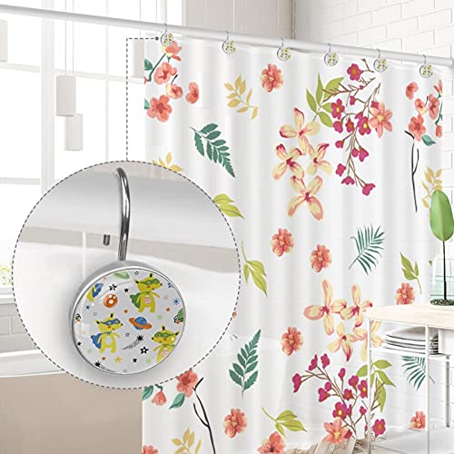 Crochets pour rideau de douche univers espace blanc en acier - 5
