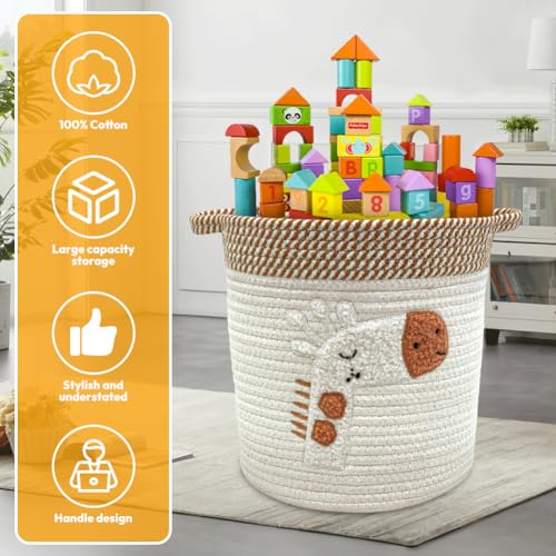 Wapasezyar Aufbewahrungskorb Kinder Aufbewahrungskorb Gewebter ufbewahrung Körbe mit Griffen für Babys Kinder Spielzeugkorb Geschenke für Handtücher,Spielzeug, Kleidung