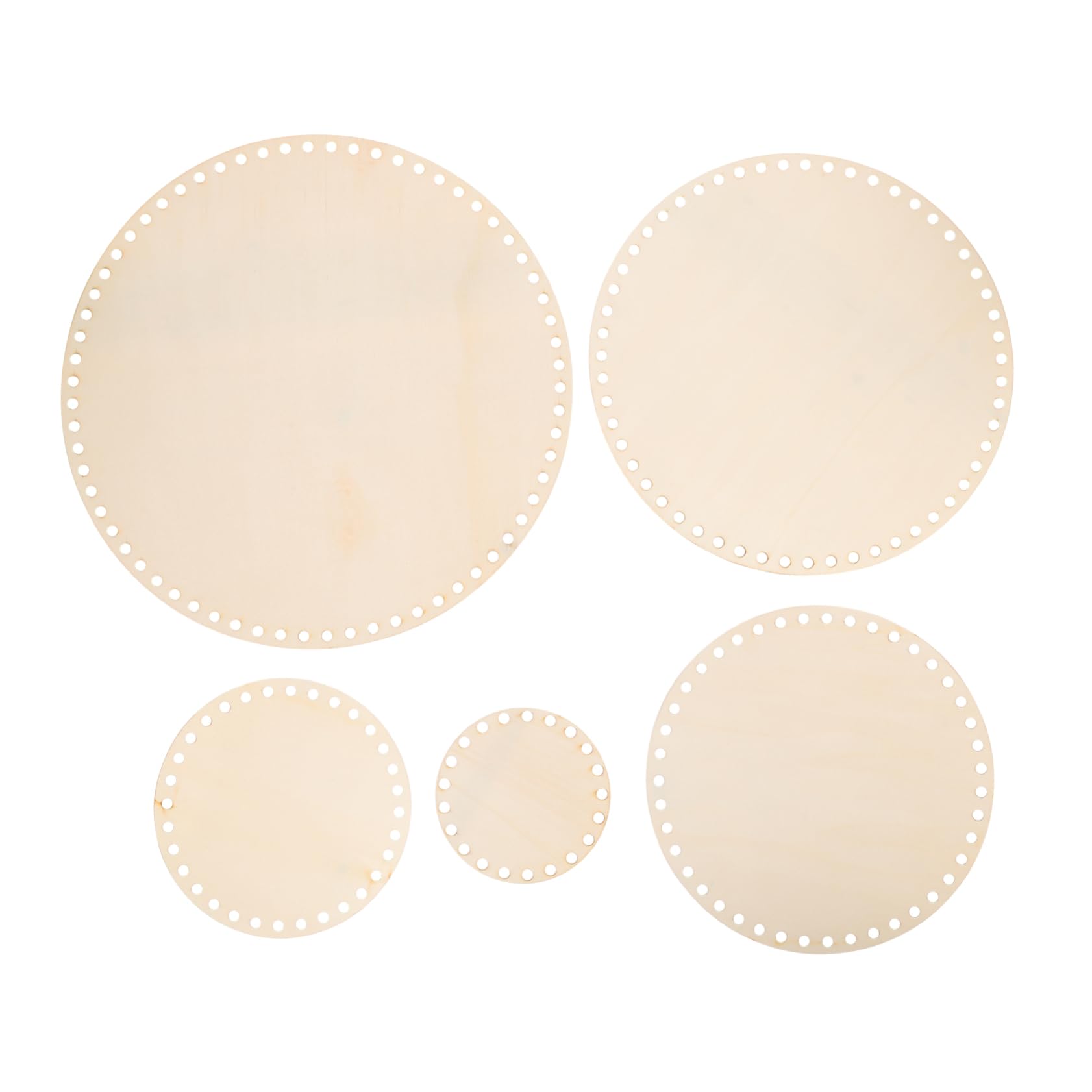 DOITOOL Diy Basket Weaving Base Kit 5pcs Cross Stitch Wood Craft Supplies for Decorative Baskets Making