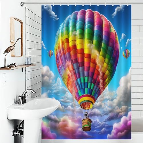Rideau de douche montgolfière 122x183 cm en tissu imperméable