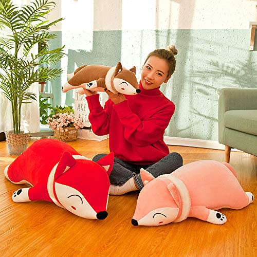 Kawaii Rosa Volpe Peluche Giocattoli Carino Rosso Volpe Cuscino Peluche Animali Bambola Bambini Sonno Abbraccio Cuscino per Ragazze Regalo di Natale 70 cm Rosa