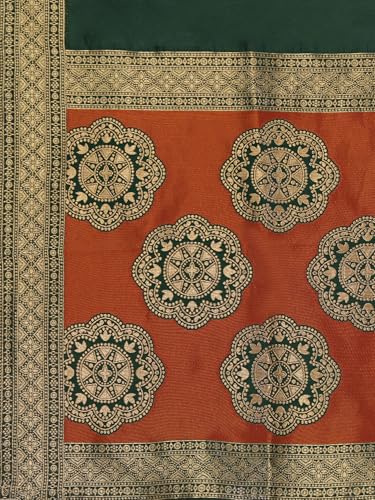 Image of PURVAJA Women's Kanjiwaram Semi-Stitched Lehenga choli