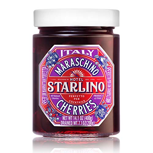 400g Glass Jar of Hotel Starlino's Italian Maraschino Cherries