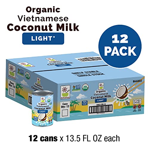 Organic Coconut Milk No Guar Gum Unsweetened, Cruelty-Free, Vegan, 13.5 Fl Oz (Pack Of 12) (Organic Light Coconut Milk) #TOP1
