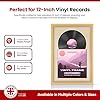 Alison Kingsgate 25×17" Vinyl Record Frame for 12 Inch LP Cover & Disc - Premium Overlapped Display Photo Frames - Engineered Wood with Perspex Front - Matte Yellow with Ivory Mount for Music Lovers #3
