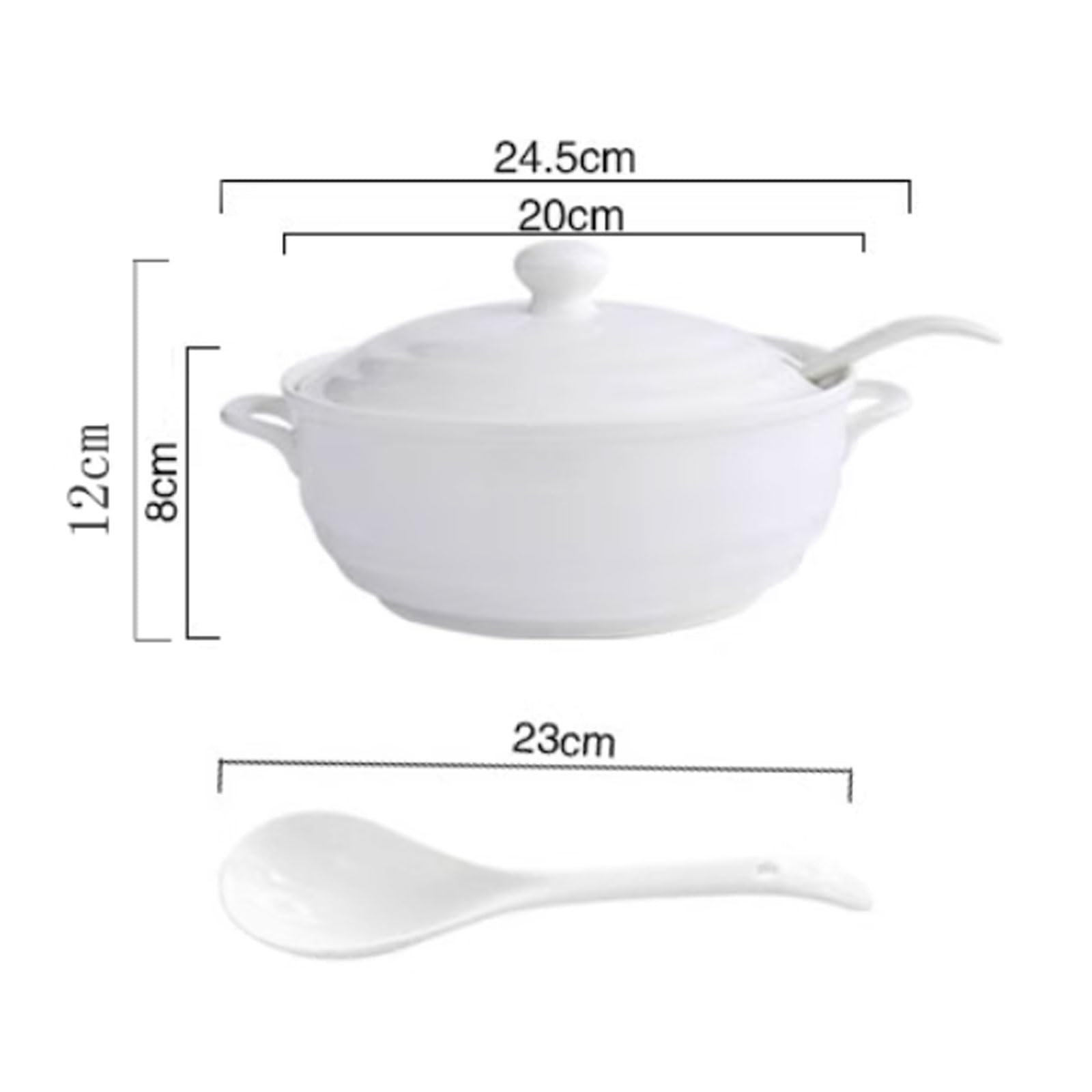 Zuppiera in Ceramica con Coperchio,Zuppiera in Ceramica con Coperchio e Manici,Zuppiera con 2 Maniglie E Coperchio,zuppiere con Maniglie Cucchiaio in Ceramica Porcellana.
