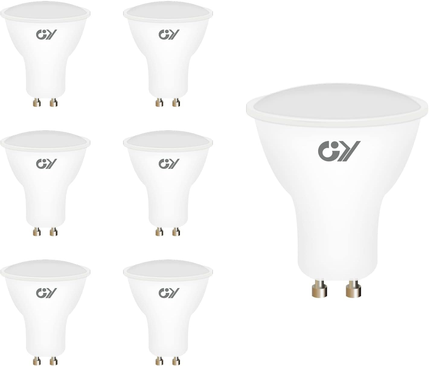 GY GU10 LED Bulbs Neutral White 4000K 8W 800lm Energy Saving Light Bulbs, Equivalent to 80W, 120° Wide Beam Non-dimmable, Pack of 6