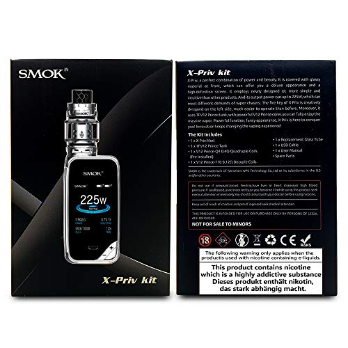SMOK X-Priv 225W Mod mit TFV12 Prinz Verdampfer Tank 8ml E Zigarette Starter Kit,Ohne Nikotin (Prisma Chrome) – Bild 3