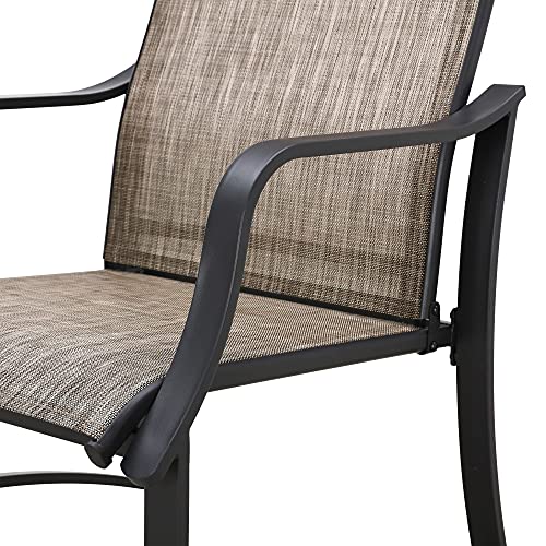 Image of LOKATSE HOME Patio Dining Chairs with High Backrest Teslin Bar Set of 2 Outdoor Metal Furniture for Garden Patio Pool Yard