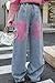 Girls Butterfly Print Jeans Wide Leg Elastic High Waist Casual Fashion Denim Trousers, B7-Pink Butterfly, 10-11 Years = Tag 150