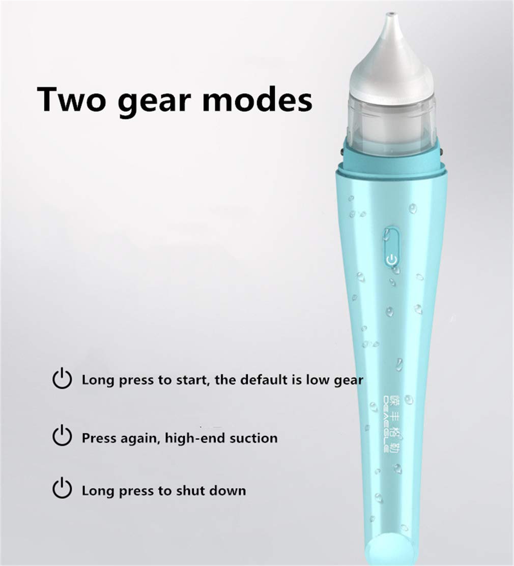 Electric Baby Nasale Aspiratore, Cleaner Naso Ricaricabile USB con 2 Punte in Silicone Trasparente Stuffy Noses Velocemente E Delicatamente Sicurezza Igienica, per Neonati E Bambini Piccoli