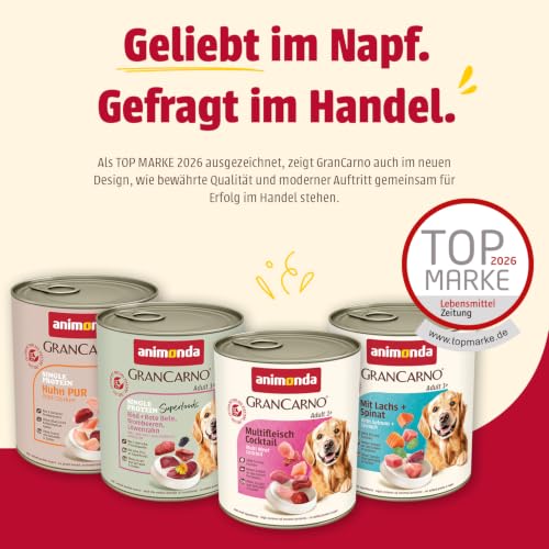 animonda GranCarno Hunde Nassfutter Single Protein Rind pur (6 x 800g)