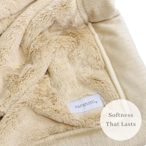 Image of Saranoni Luxury Lush Kids Blanket | Ultra-Soft & Cozy Plush Comfy Blankets for Kids & Teens | Ivory - 40 inch x 60 inch